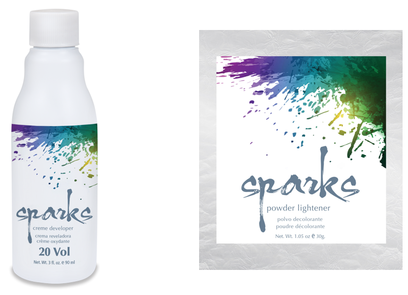 Sparks Powder Lightener 1.05 oz & Creme Developer 3 fl oz - Click Image to Close
